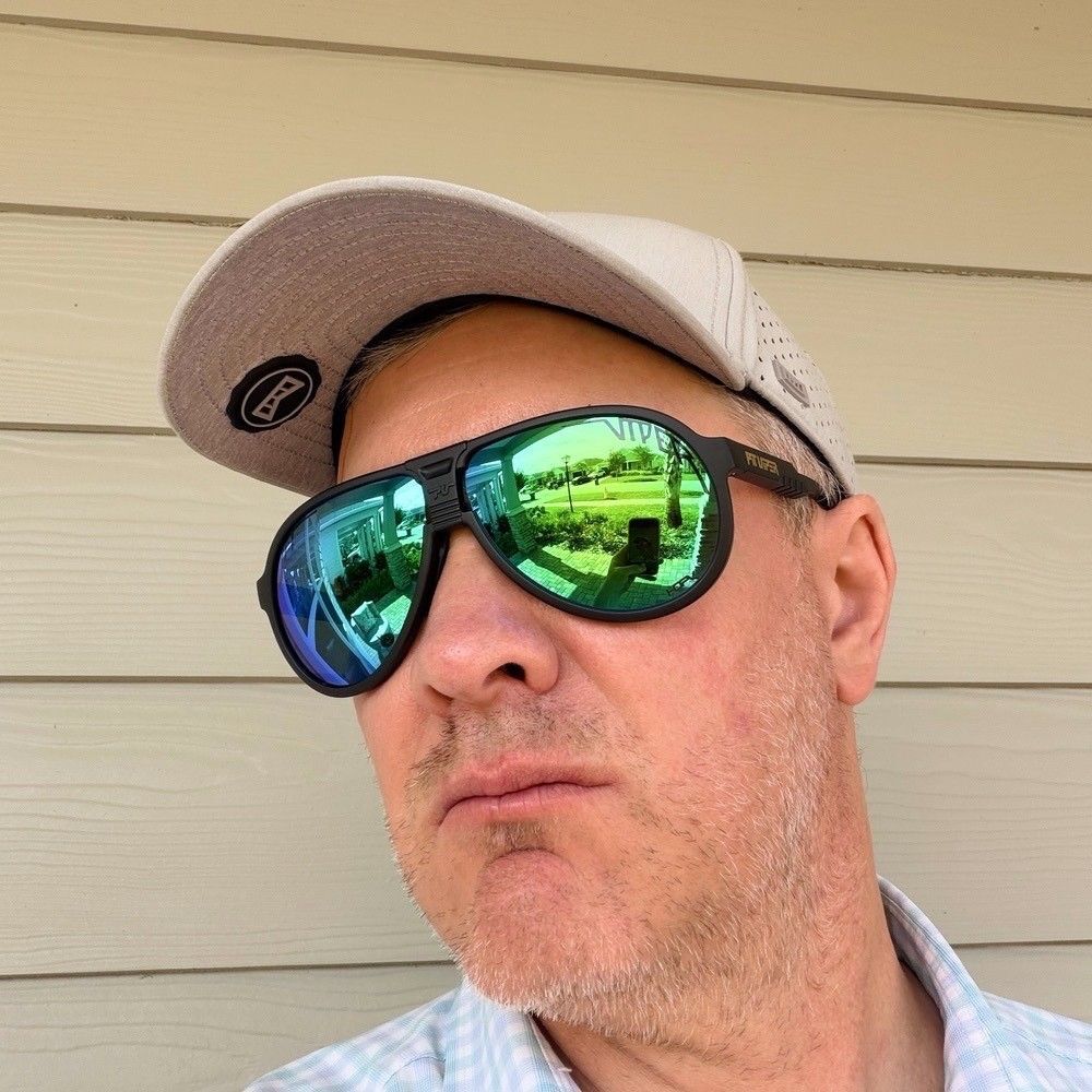 Pit Viper The Exec Jethawk HDPV Polarized Blue-Green Sunglasses Ear Adjust (A6)